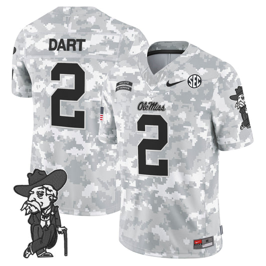 Ole Miss Rebels 2024 Salute to Service Vapor Limited Jersey - Arctic Camo - All Stitched