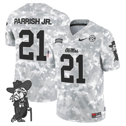 Ole Miss Rebels 2024 Salute to Service Vapor Limited Jersey - Arctic Camo - All Stitched