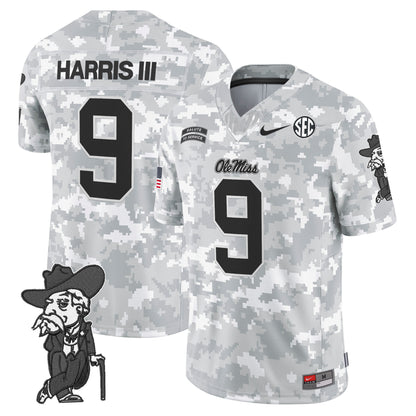 Ole Miss Rebels 2024 Salute to Service Vapor Limited Jersey - Arctic Camo - All Stitched