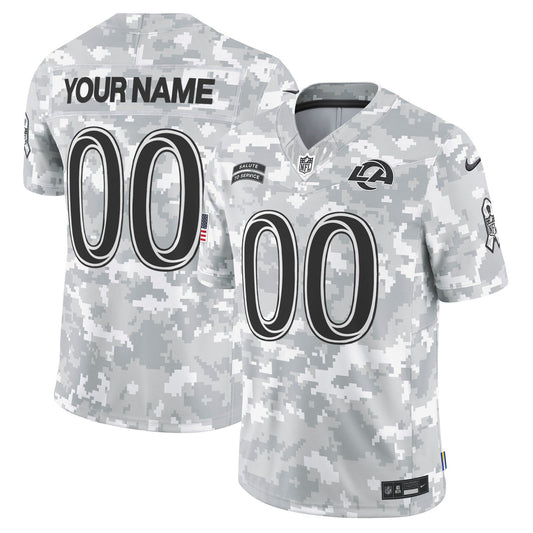 Rams 2024 Salute to Service Vapor Limited Custom Jersey - Arctic Camo - All Stitched