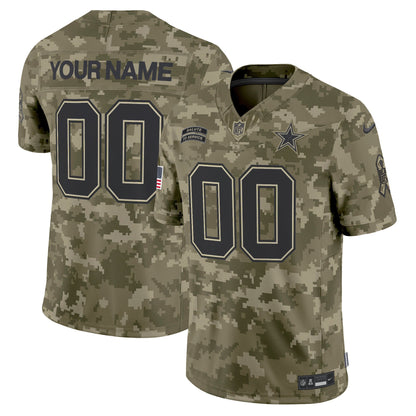 Dallas Cowboys 2024 Salute to Service Vapor Limited Custom Jersey - All stitched