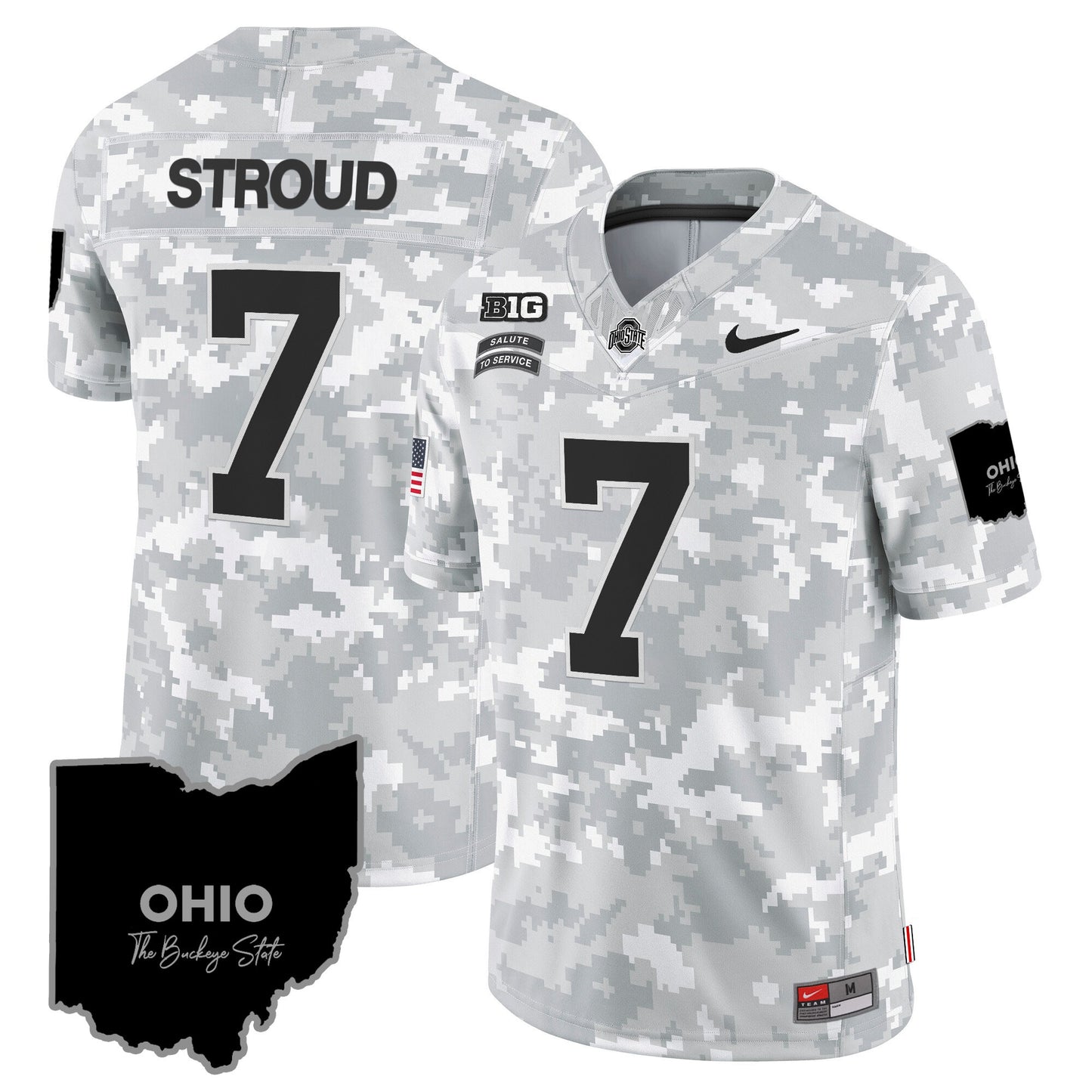 Ohio State Buckeyes 2024 Salute to Service Vapor Limited Jersey - All Stitched