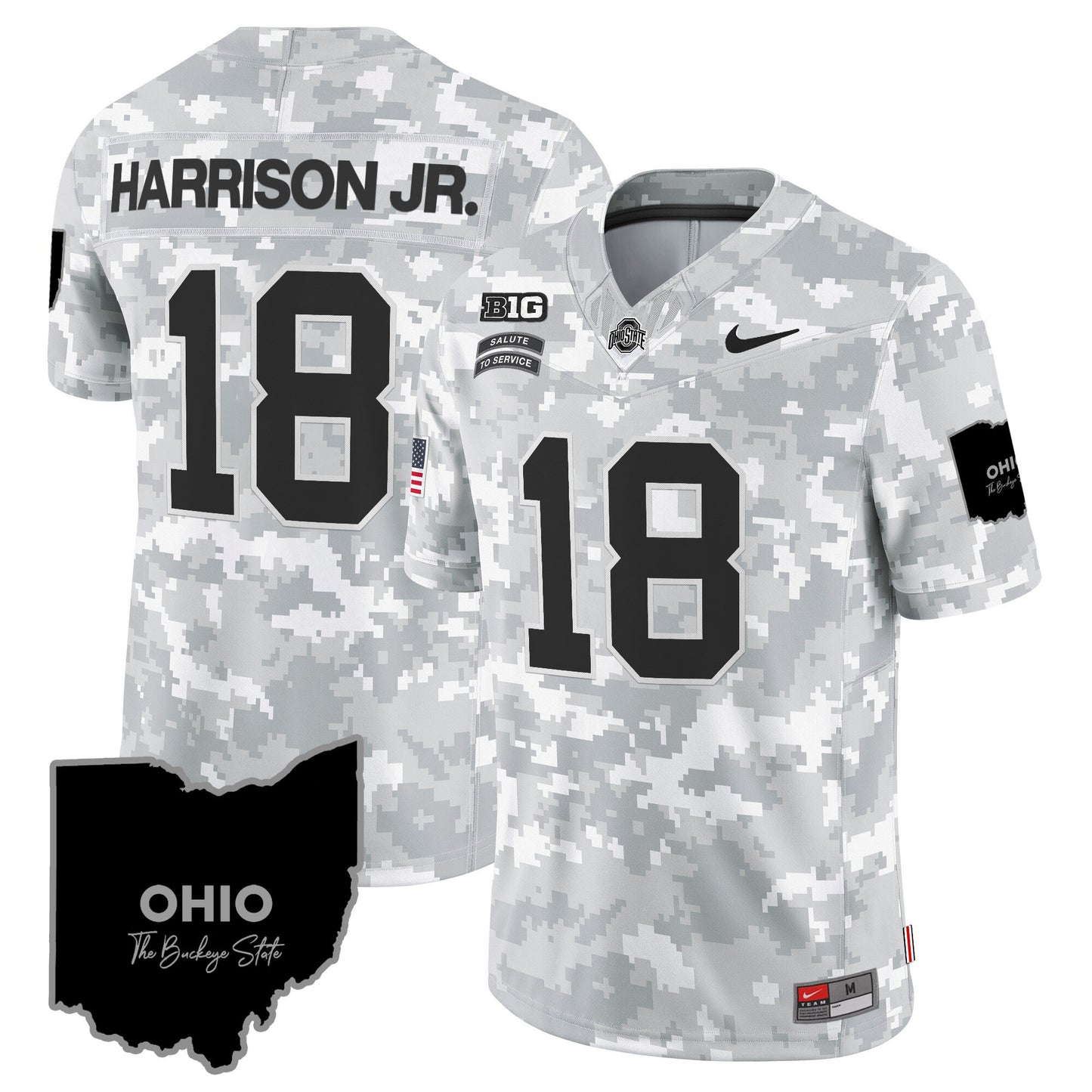 Ohio State Buckeyes 2024 Salute to Service Vapor Limited Jersey - All Stitched