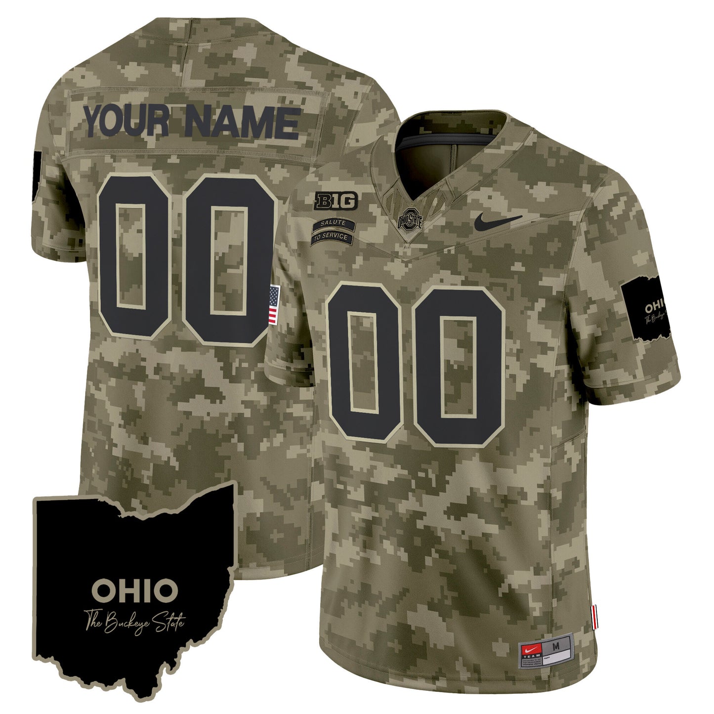 Ohio State Buckeyes 2024 Salute to Service Vapor Limited Custom Jersey - All Stitched