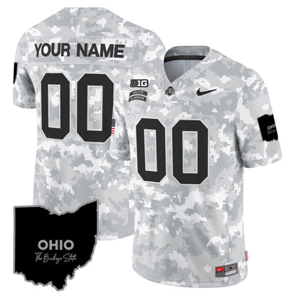 Ohio State Buckeyes 2024 Salute to Service Vapor Limited Custom Jersey - All Stitched