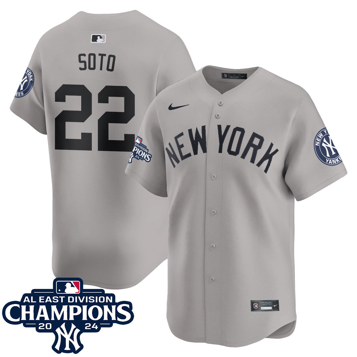 Yankees 2024 AL East Champions Jersey - All Stitched