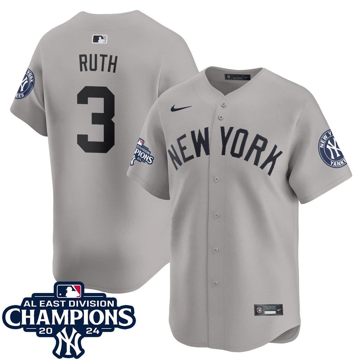 Yankees 2024 AL East Champions Jersey - All Stitched