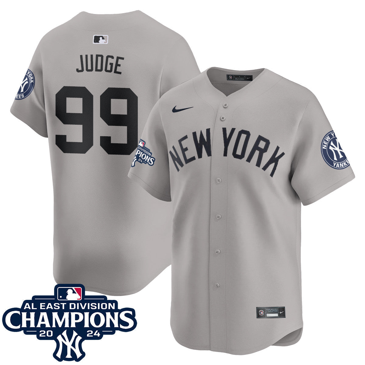 Yankees 2024 AL East Champions Jersey - All Stitched