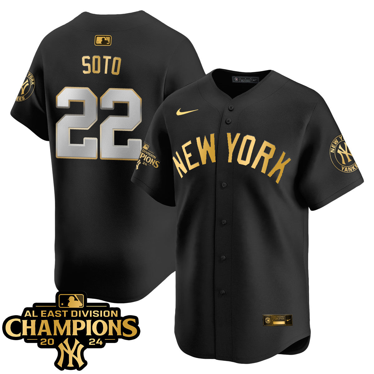 Yankees 2024 AL East Champions Jersey - All Stitched