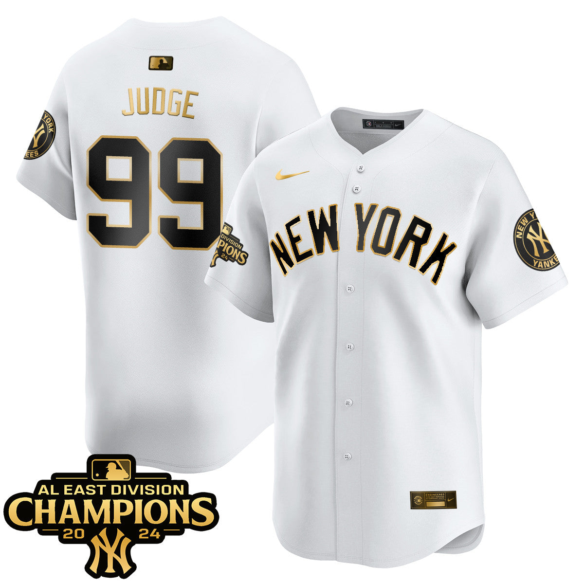 Yankees 2024 AL East Champions Jersey - All Stitched