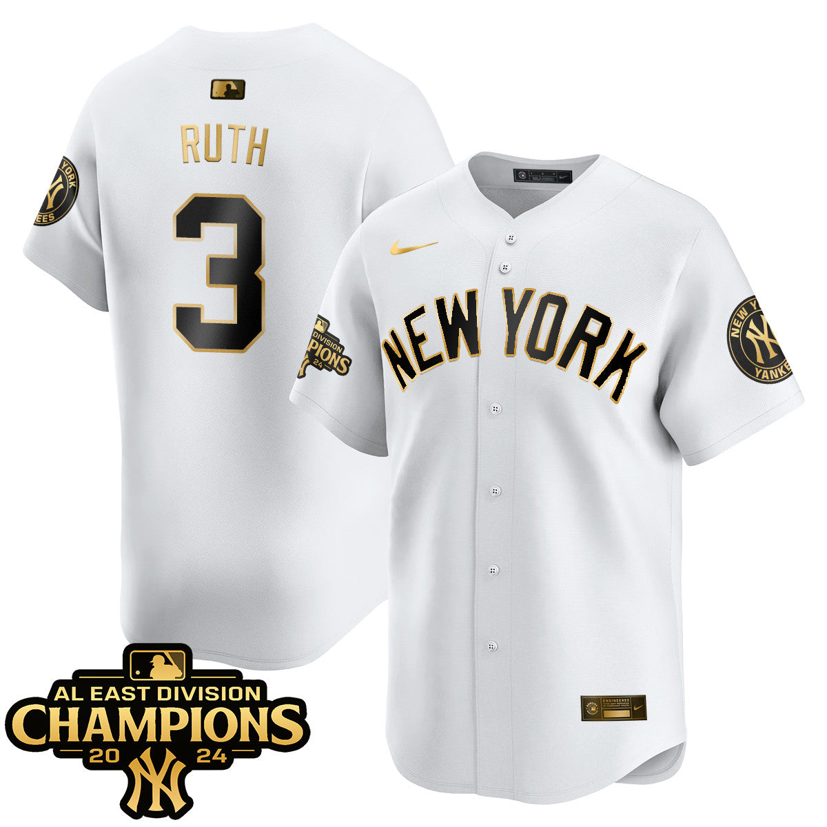 Yankees 2024 AL East Champions Jersey - All Stitched