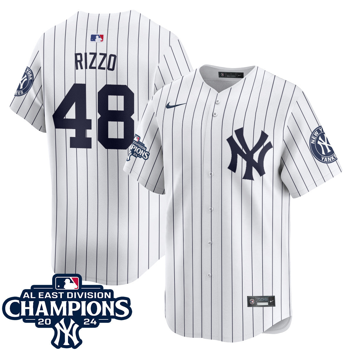 Yankees 2024 AL East Champions Jersey - All Stitched