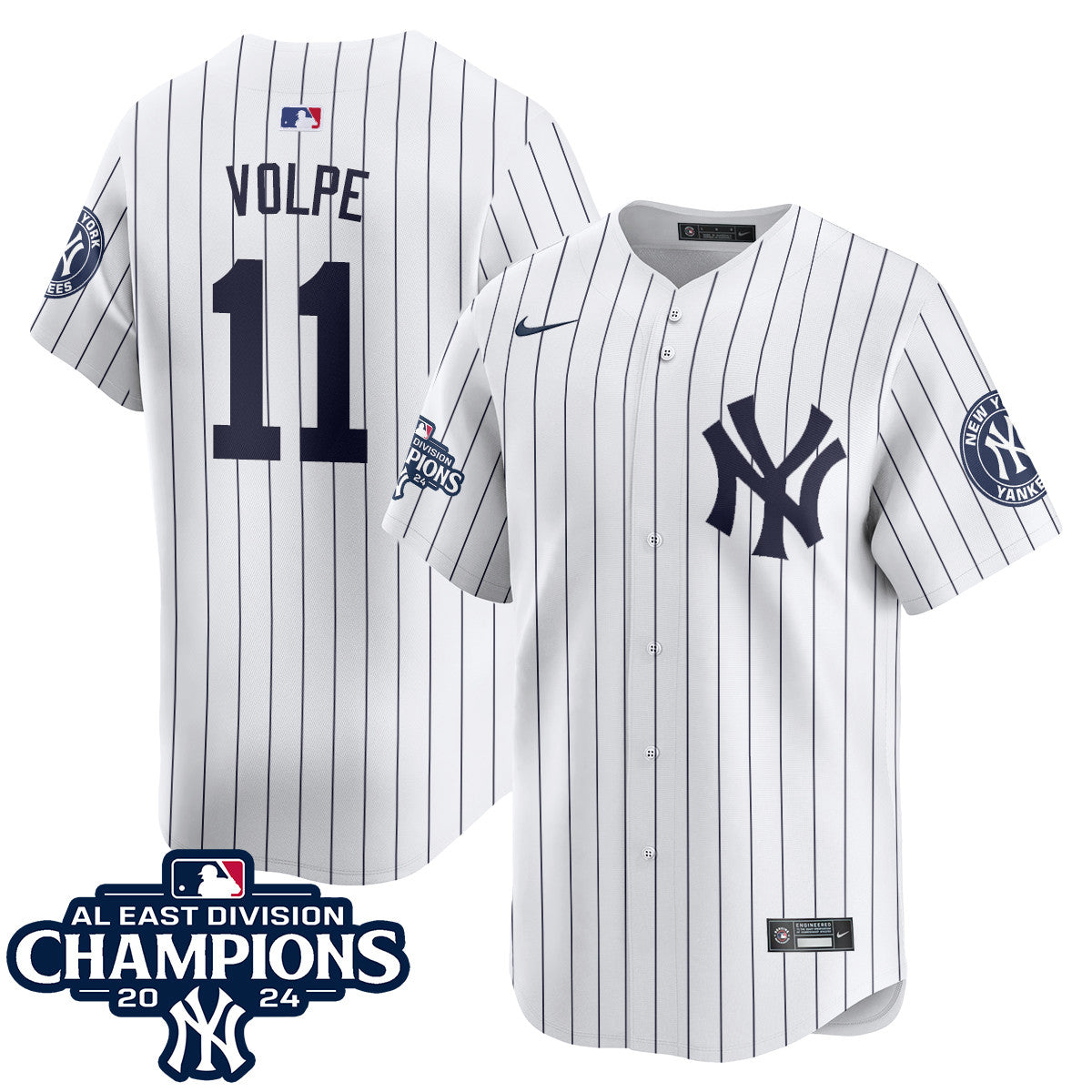 Yankees 2024 AL East Champions Jersey - All Stitched