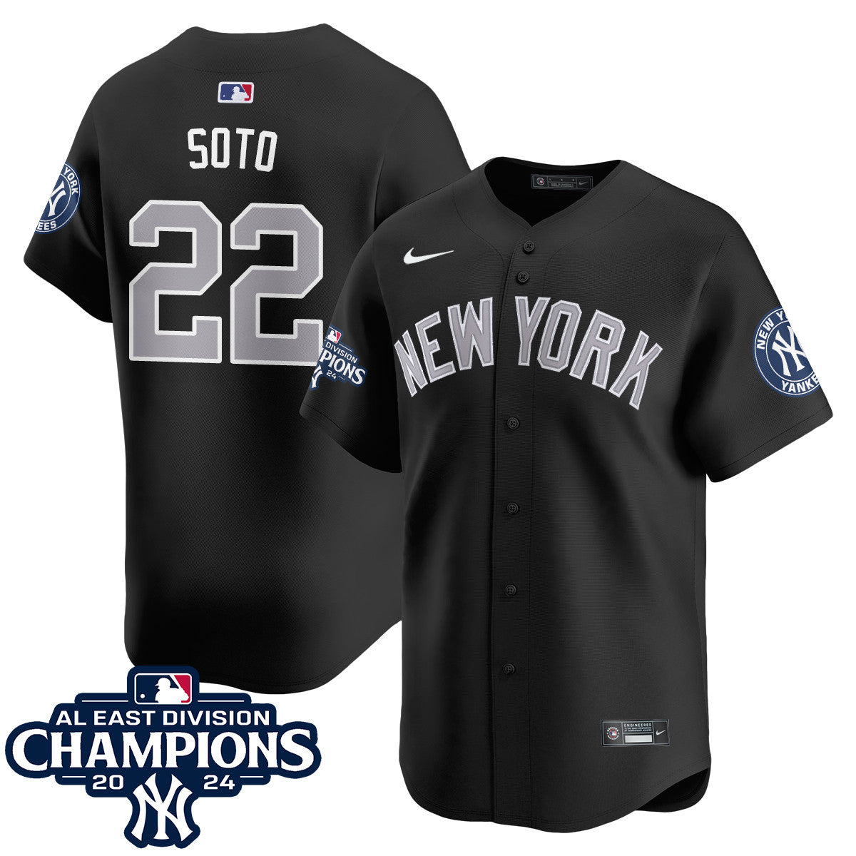 Yankees 2024 AL East Champions Jersey - All Stitched