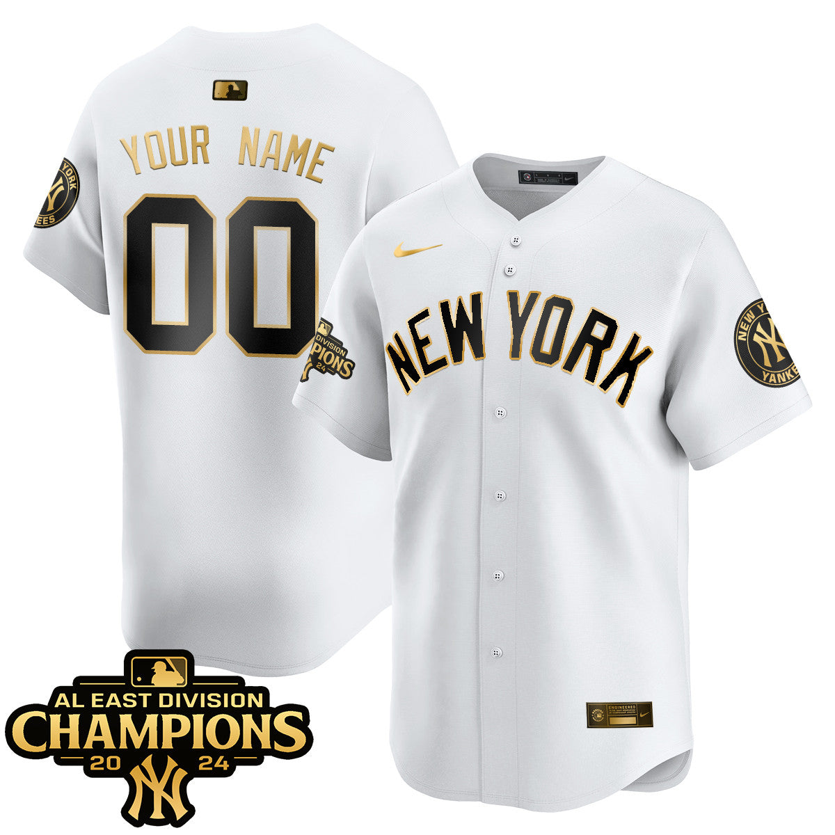 Custom Name/Gender Yankees 2024 AL East Champions Jersey - All Stitched