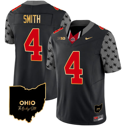 Ohio State Buckeyes 2024 Home Patch Gold Trim Vapor Limited Jersey V2 - All Stitched