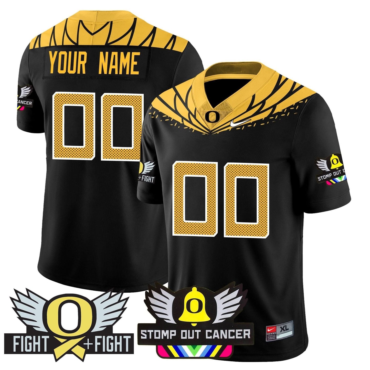 Custom Oregon Ducks Alternate Vapor Limited Jersey - All Stitched