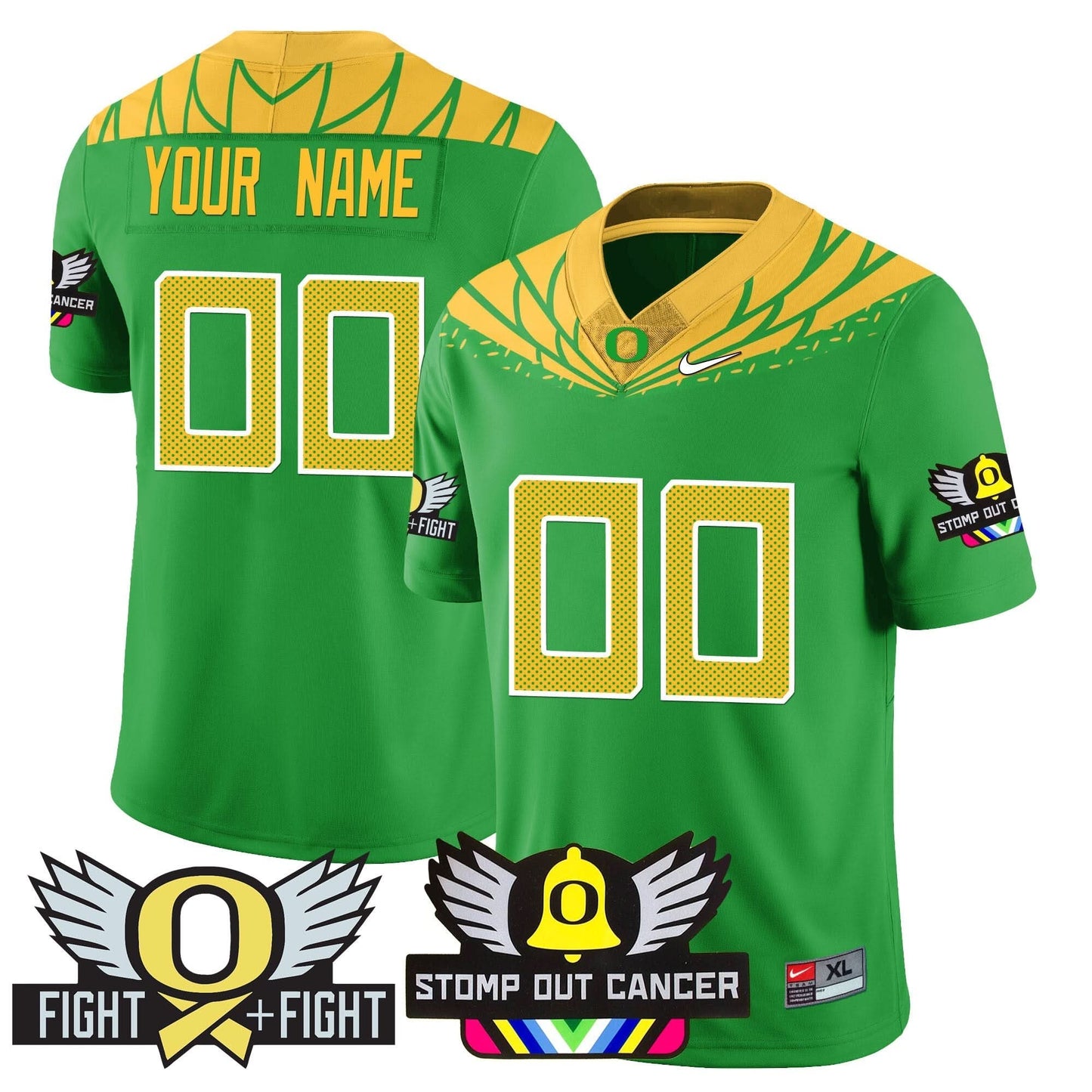 Custom Oregon Ducks Alternate Vapor Limited Jersey - All Stitched