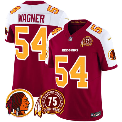 Washington Redskins 75th Patch Throwback Vapor Limited Jersey - All Stitched