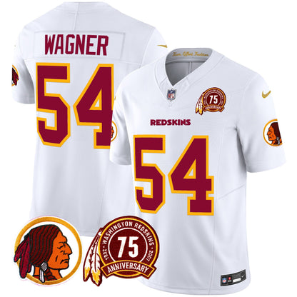 Washington Redskins 75th Patch Throwback Vapor Limited Jersey - All Stitched