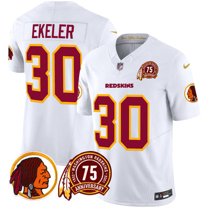 Washington Redskins 75th Patch Throwback Vapor Limited Jersey - All Stitched