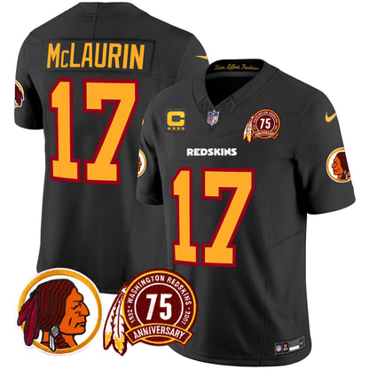 Washington Redskins 75th Patch Throwback Vapor Limited Jersey - All Stitched