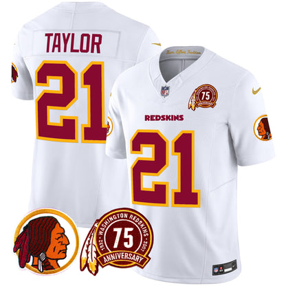 Washington Redskins 75th Patch Throwback Vapor Limited Jersey - All Stitched