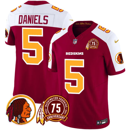 Washington Redskins 75th Patch Throwback Vapor Limited Jersey - All Stitched