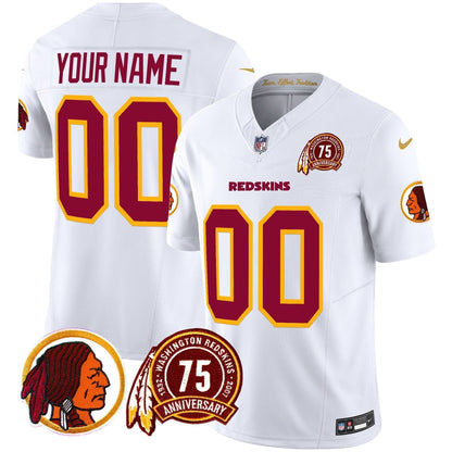 Washington Redskins 75th Patch Throwback Vapor Limited Custom Jersey - All Stitched