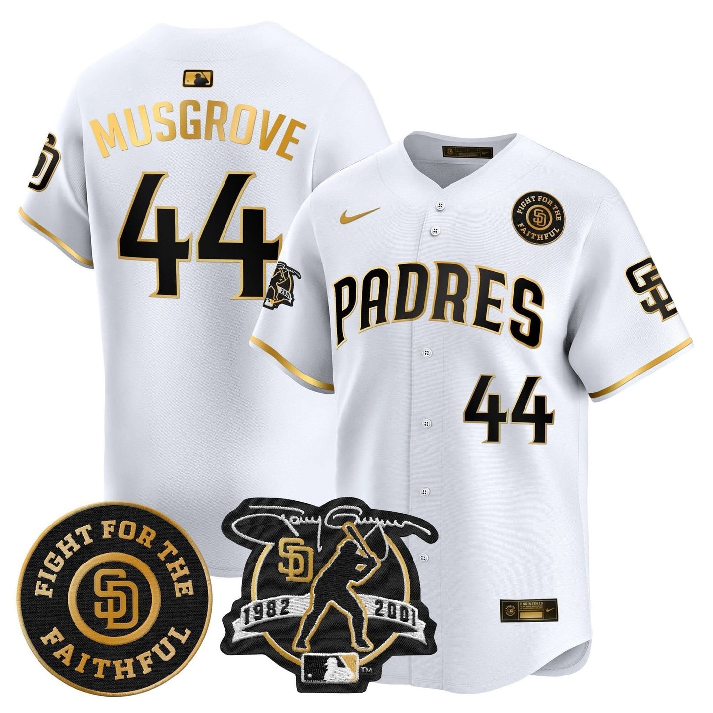 Padres Tony Gwynn & Faithful Patch Vapor Premier Limited Jersey – All Stitched