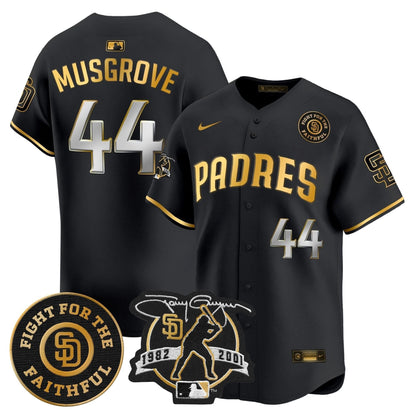 Padres Tony Gwynn & Faithful Patch Vapor Premier Limited Jersey – All Stitched