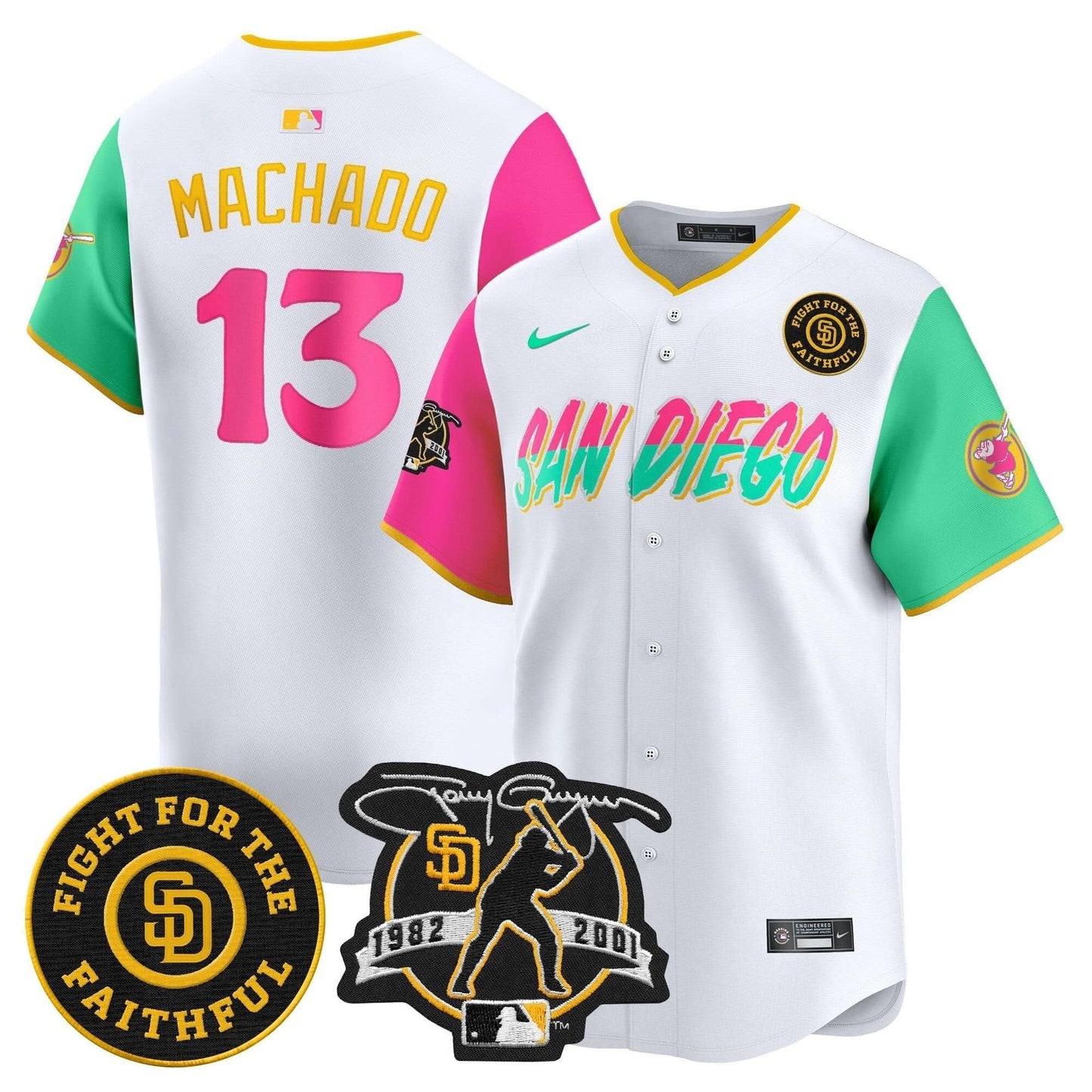 Padres Tony Gwynn & Faithful Patch Vapor Premier Limited Jersey – All Stitched