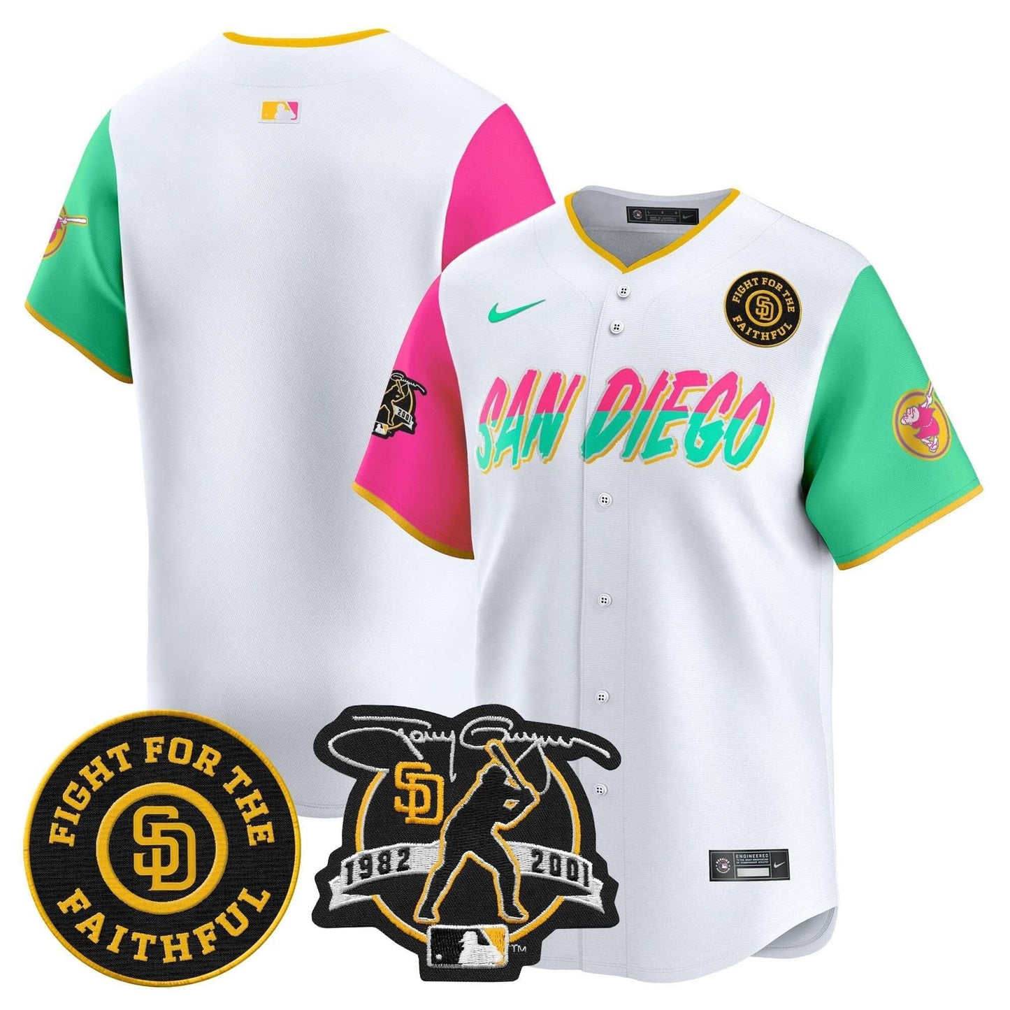 Padres Tony Gwynn & Faithful Patch Vapor Premier Limited Jersey – All Stitched