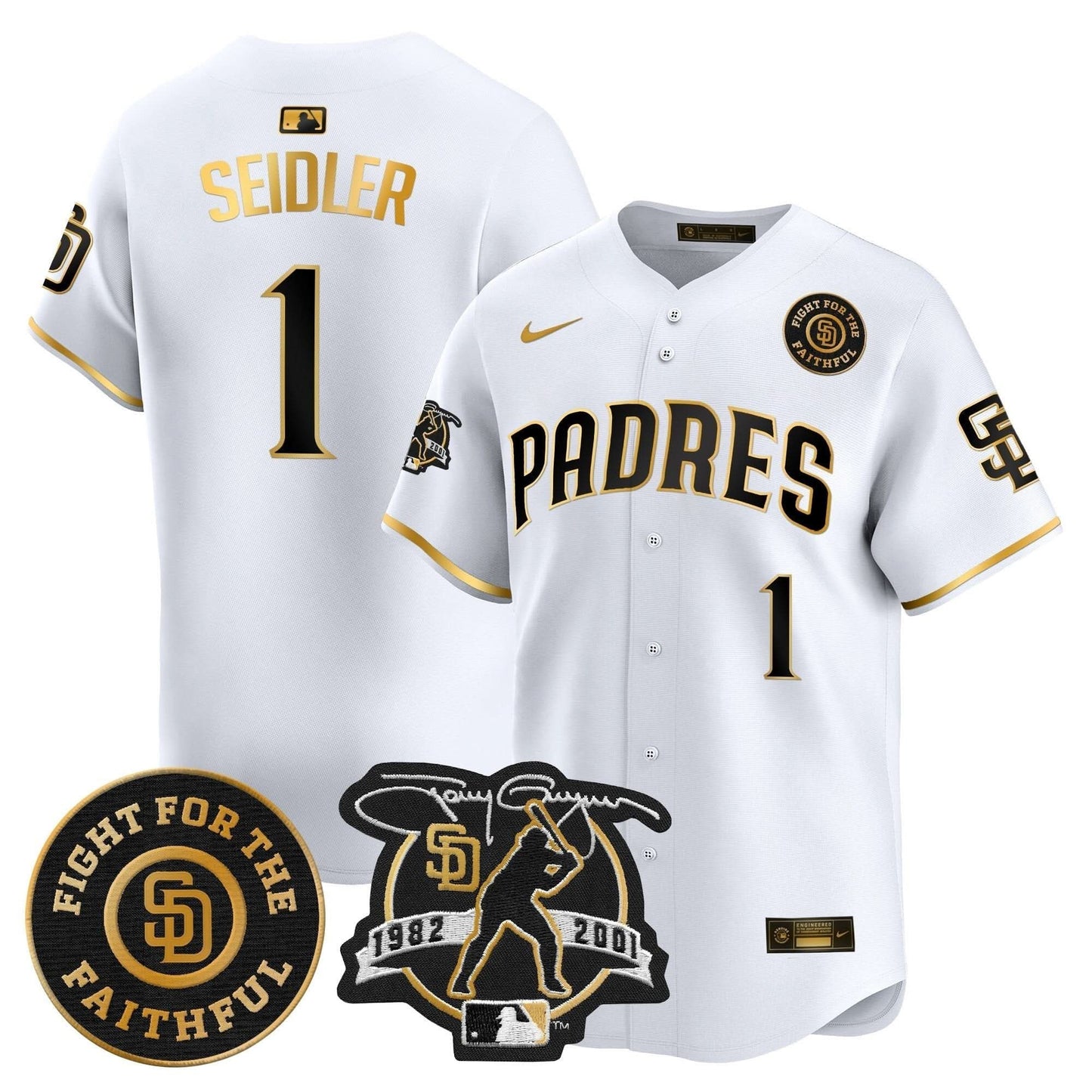Padres Tony Gwynn & Faithful Patch Vapor Premier Limited Jersey – All Stitched