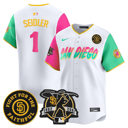 Padres Tony Gwynn & Faithful Patch Vapor Premier Limited Jersey – All Stitched
