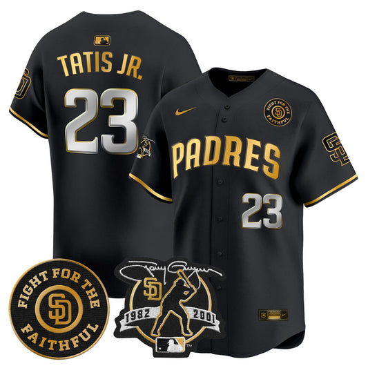 Padres Tony Gwynn & Faithful Patch Vapor Premier Limited Jersey – All Stitched