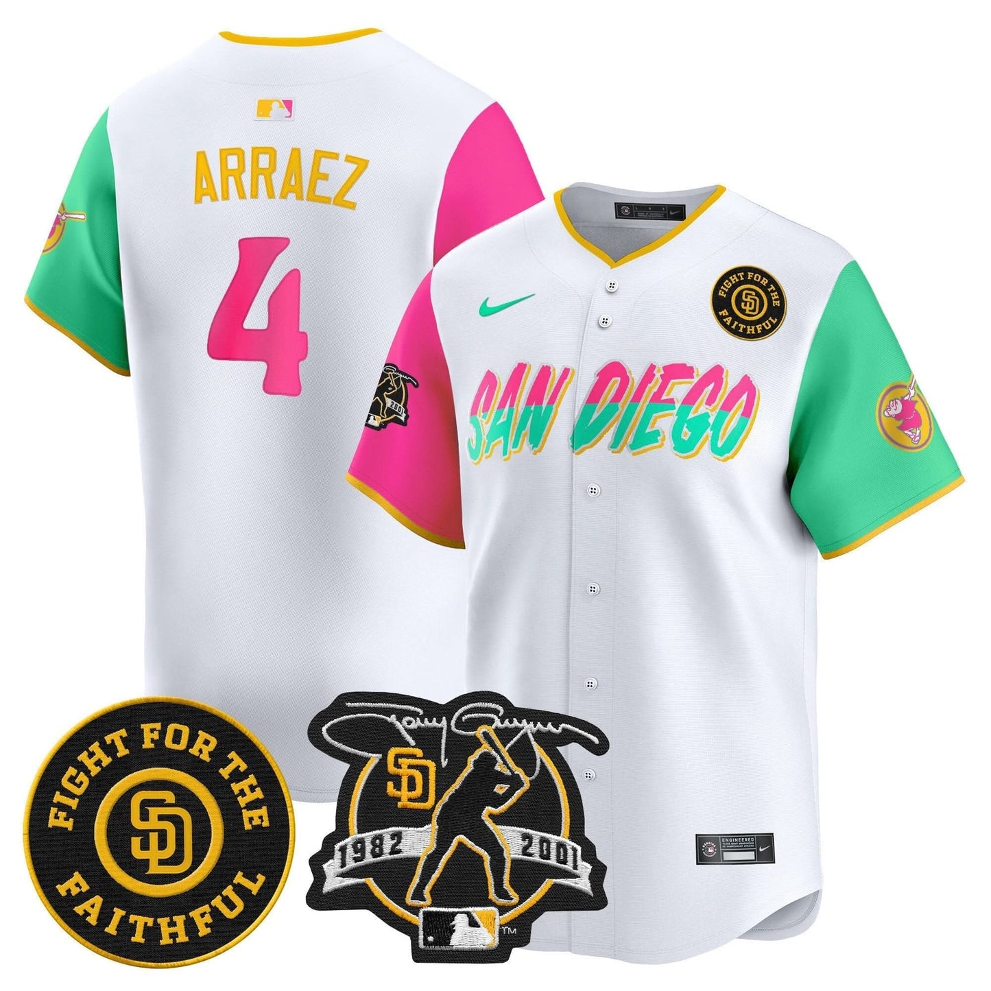 Padres Tony Gwynn & Faithful Patch Vapor Premier Limited Jersey – All Stitched