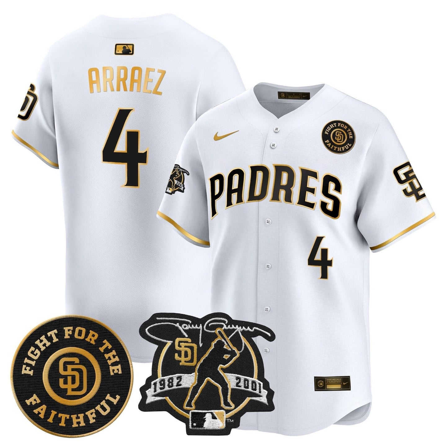 Padres Tony Gwynn & Faithful Patch Vapor Premier Limited Jersey – All Stitched