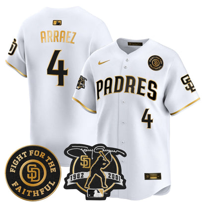 Padres Tony Gwynn & Faithful Patch Vapor Premier Limited Jersey – All Stitched
