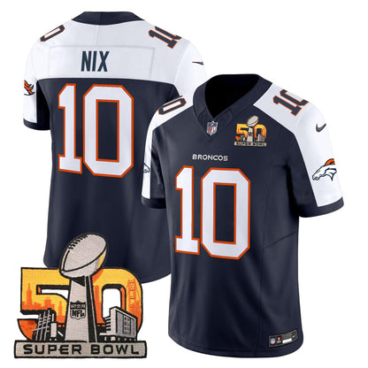 Denver Broncos Super Bowl 50 Patch Vapor Limited Jersey - All Stitched