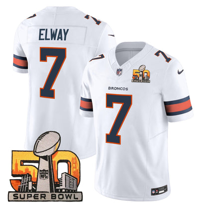 Denver Broncos Super Bowl 50 Patch Vapor Limited Jersey - All Stitched