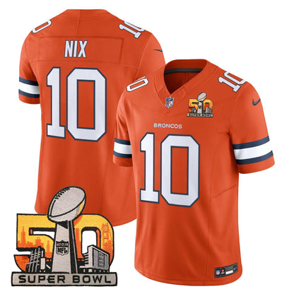 Denver Broncos Super Bowl 50 Patch Vapor Limited Jersey - All Stitched