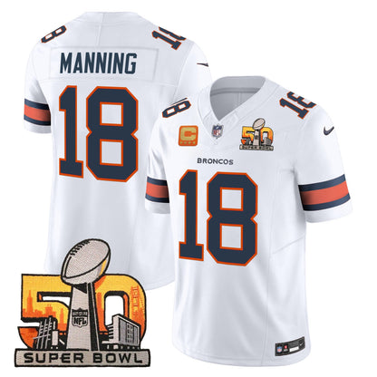 Denver Broncos Super Bowl 50 Patch Vapor Limited Jersey - All Stitched