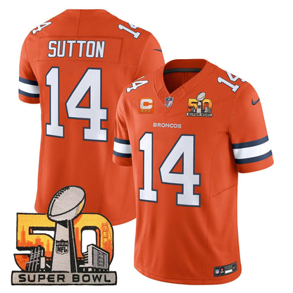 Denver Broncos Super Bowl 50 Patch Vapor Limited Jersey - All Stitched