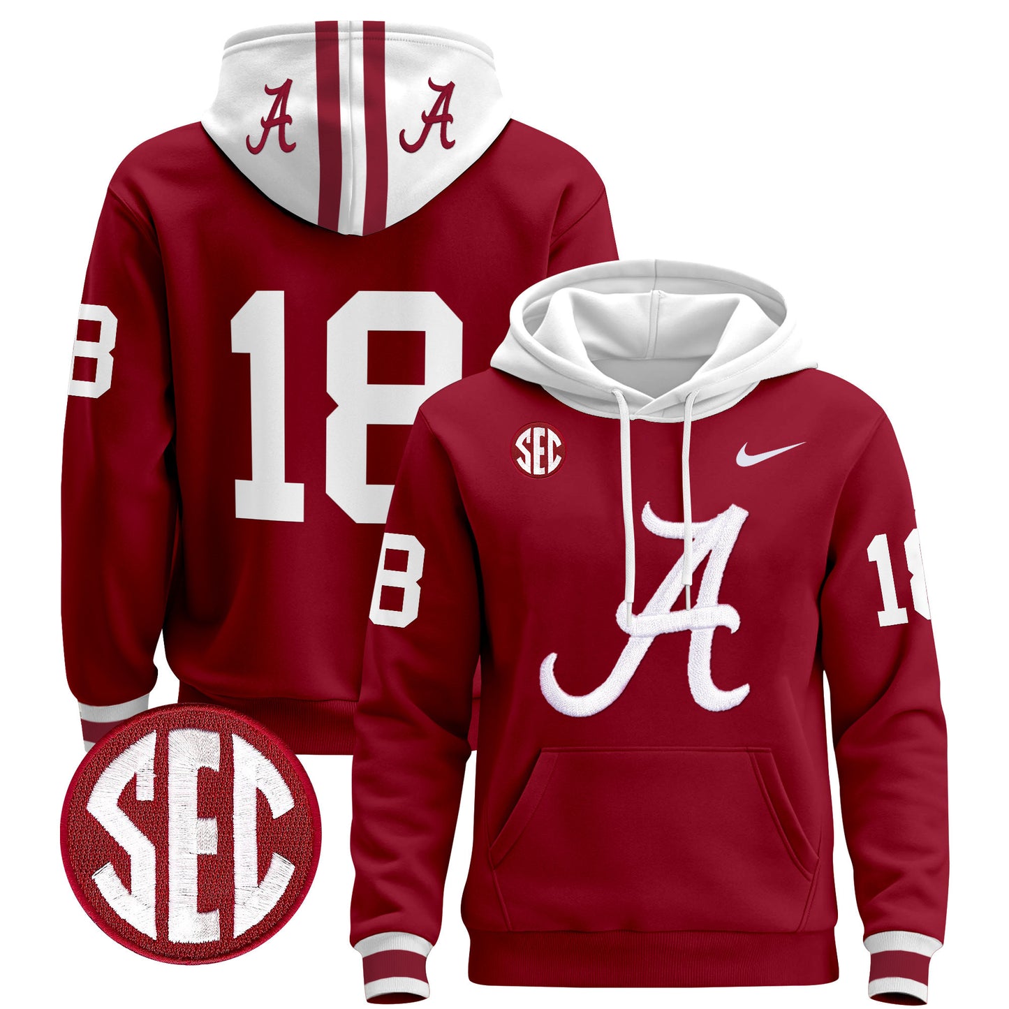 Alabama Crimson Tide 2024 Pullover Hoodie V2 - All Stitched