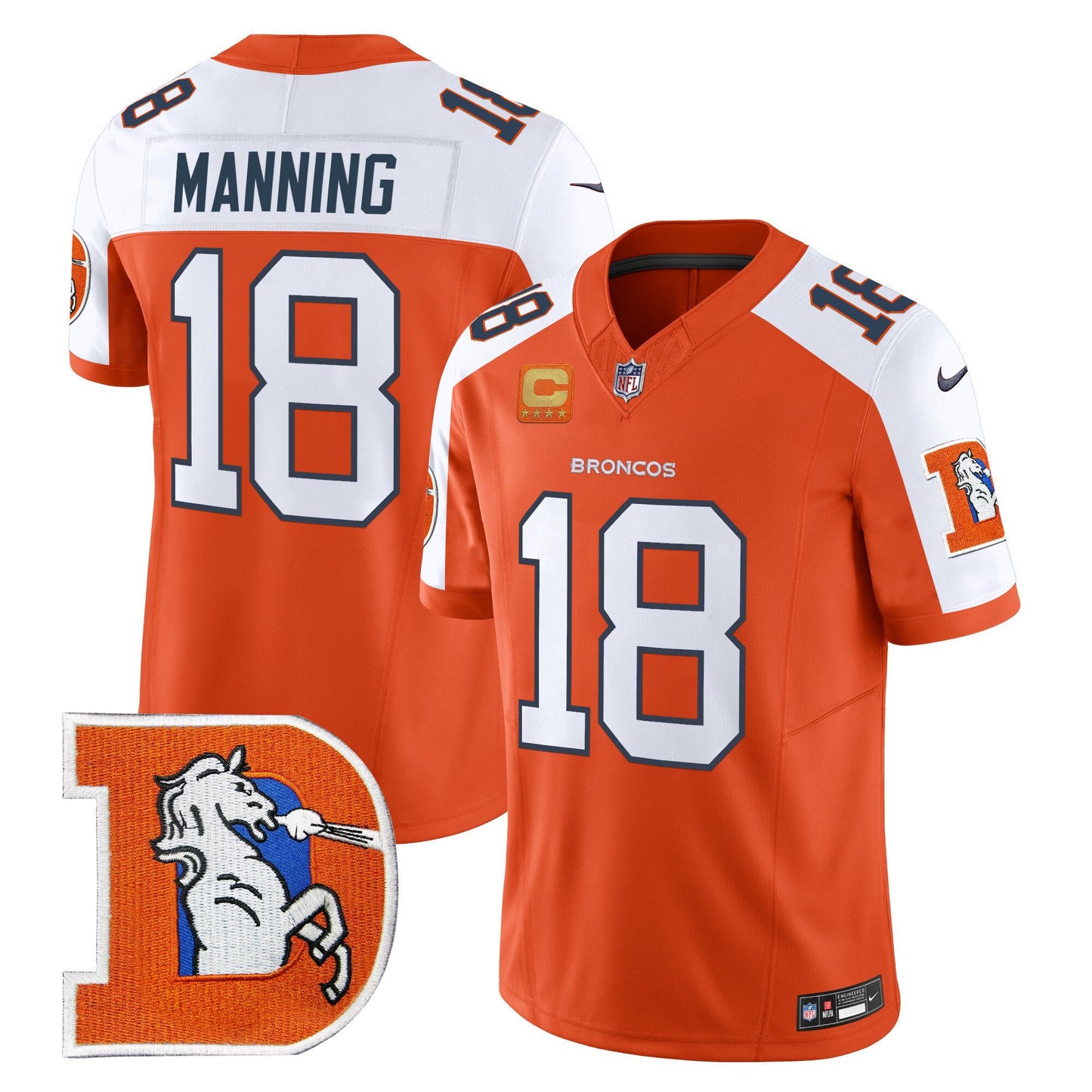 Denver Broncos Throwback Vapor Limited Jersey V2 - All Stitched