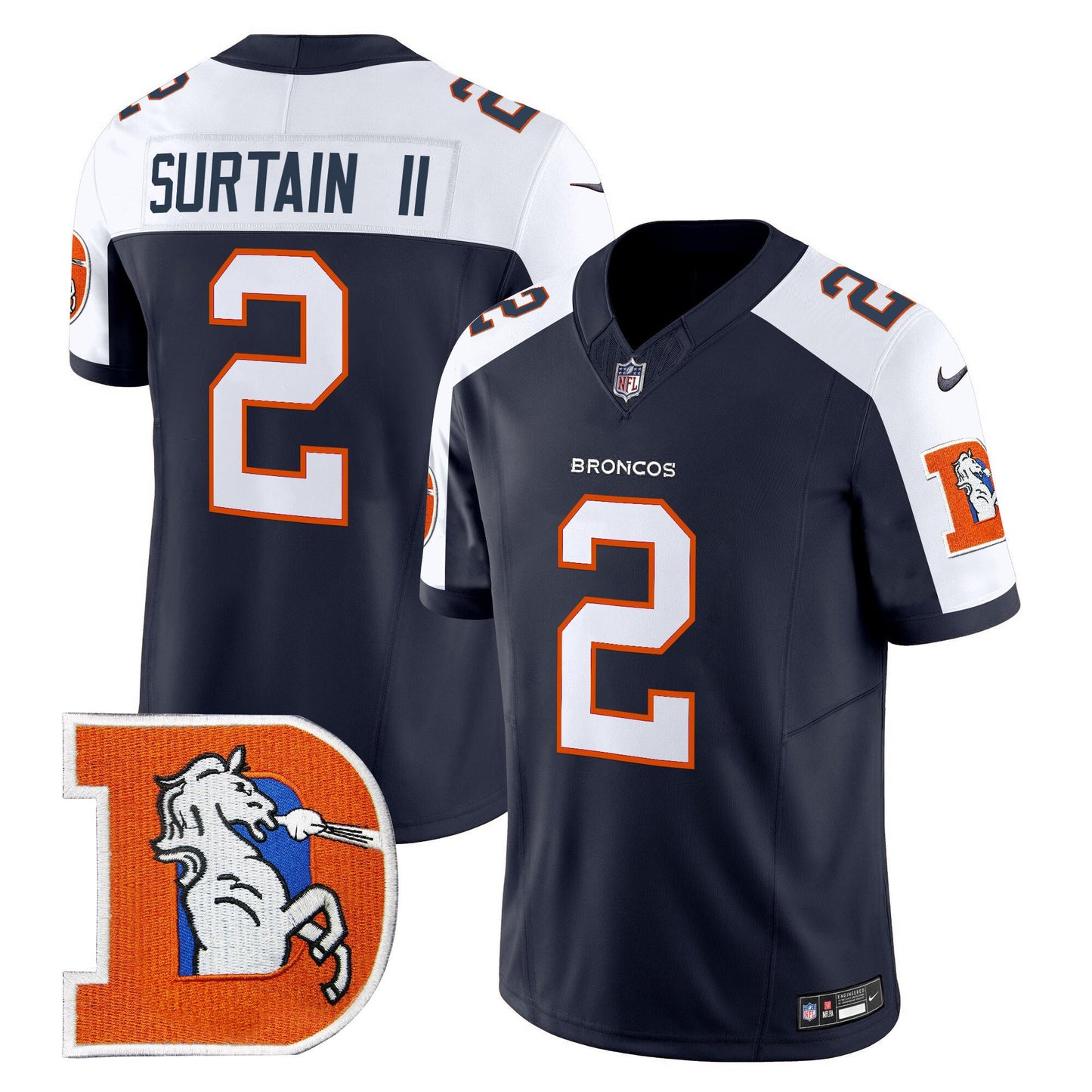 Denver Broncos Throwback Vapor Limited Jersey V2 - All Stitched