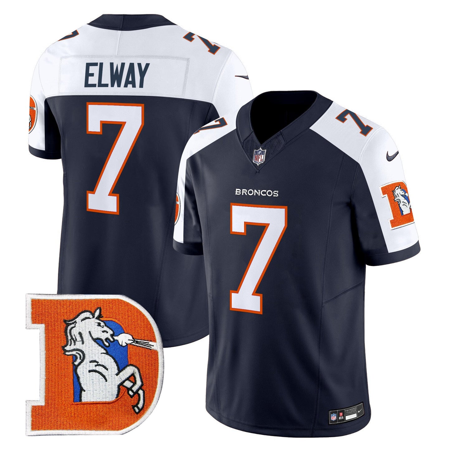 Denver Broncos Throwback Vapor Limited Jersey V2 - All Stitched