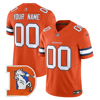 Denver Broncos Throwback Vapor Limited Custom Jersey V2 - All Stitched