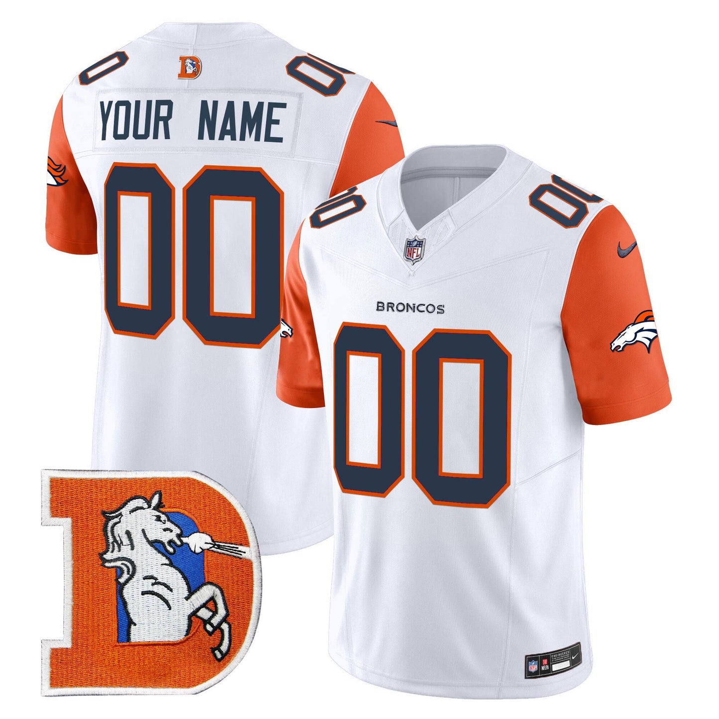 Denver Broncos Throwback Vapor Limited Custom Jersey V2 - All Stitched